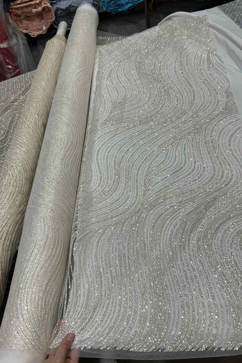 glitter tulle Adiantum general view Ivory